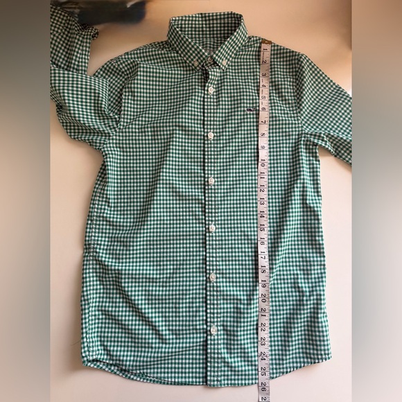 Vineyard Vines Green Gingham Boys Shirt - Picture 5 of 9